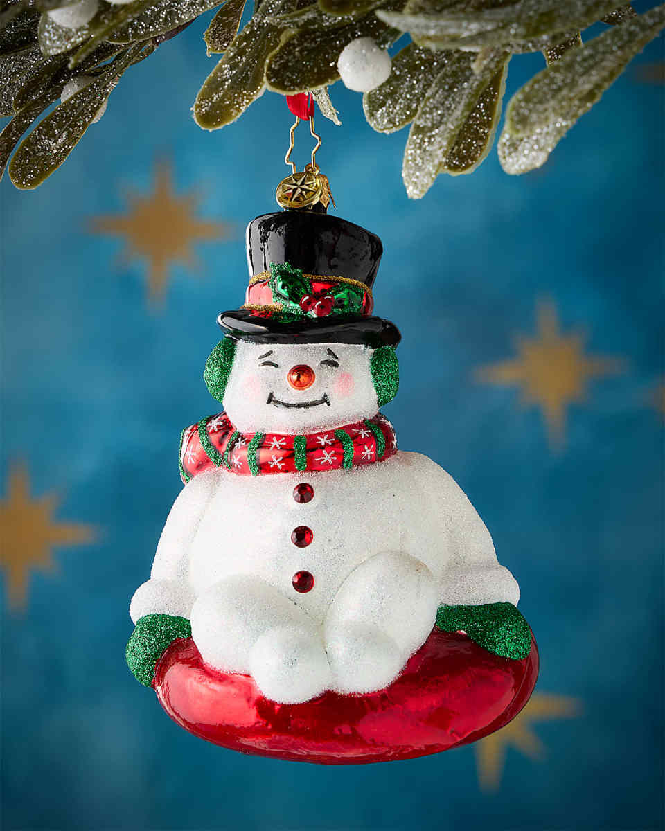 Snowy Slider Christmas Ornament